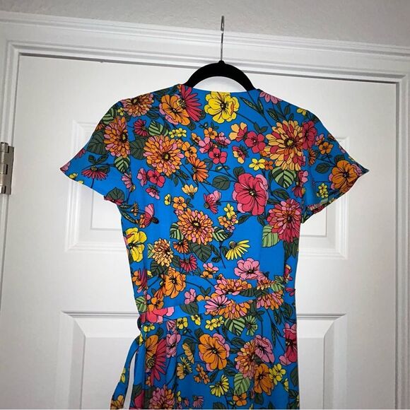 New, Sugarlips Twiggy Floral Lunar Print Full Wrap Short Sleeve Maxi Dress - Picture 11 of 13